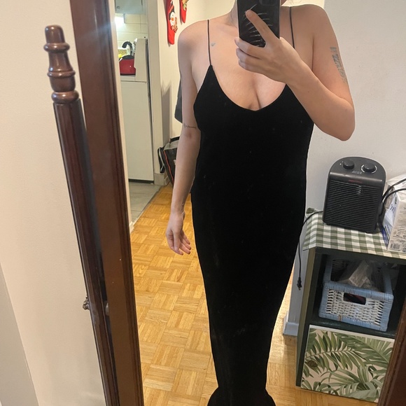 Realisation Par Black Velvet silk slip dress - Picture 4 of 10